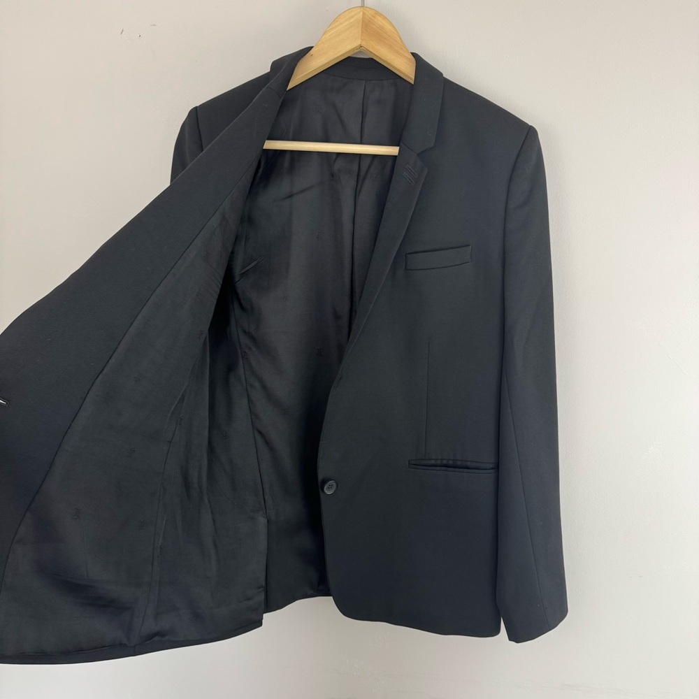 The Kooples One Button Blazer Jacket Black Wool Size IT 40 Minimalist - Picture 5 of 11